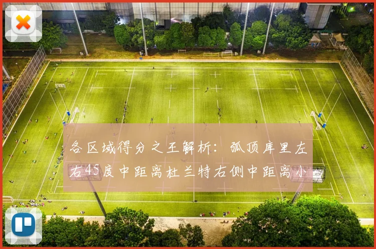 各区域得分之王解析：弧顶库里左右45度中距离杜兰特右侧中距离小卡的精彩表现